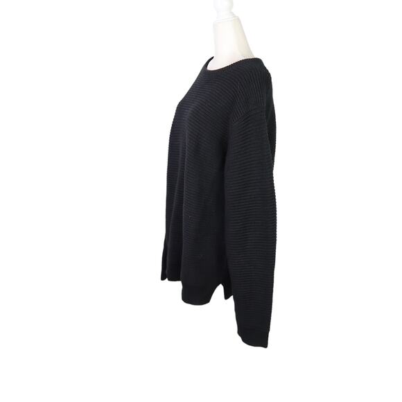 Outerknown black cotton alpaca chunky knit pullover sweater Women XL - Picture 3 of 7